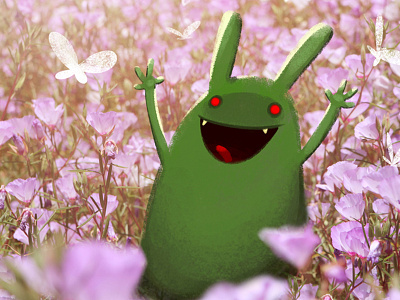 Shizayats loves nature bunny flowers fun green illustration nature photo manipulation shizayats spring