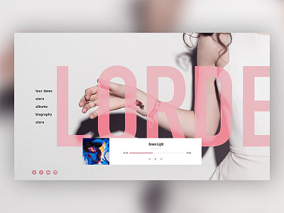 Lorde - home page artist home music player redesign