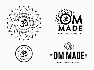 Om Made branding logo lotus om plant based pop up restaurant vegan