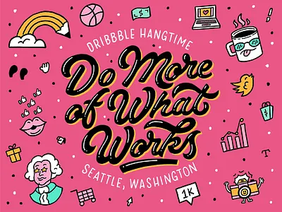 I'm Speaking at Dribbble Hangtime Seattle camera coffee conference hand drawn hand lettering icons lettering pencil seattle speaking typography washington