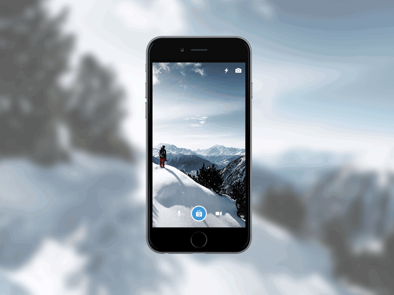 Capture Photo + Video + Audio animation audio ios mobile photo principle ui video