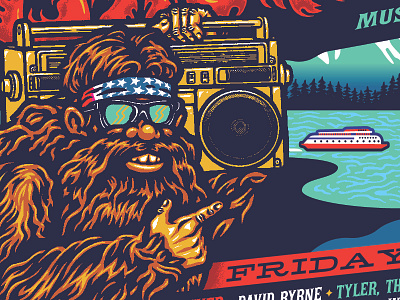 Sasquatch 2018 Poster By Ames Bros ames bros ames bros seattle music festival artwork sasquatch 2018 poster