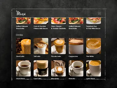 Daily UI #043 cafe dailyui drink menu food menu menu ui