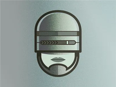 Robo illustration robocop texture vector