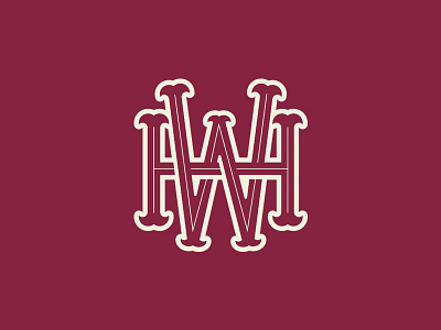 HW Monogram Logo arkansas athletic badge baseball cards hogs logo monogram razorbacks sports vector vintage