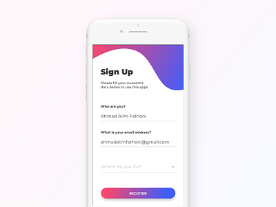 DailyUI #001 001 dailyui purple red signup ui ux