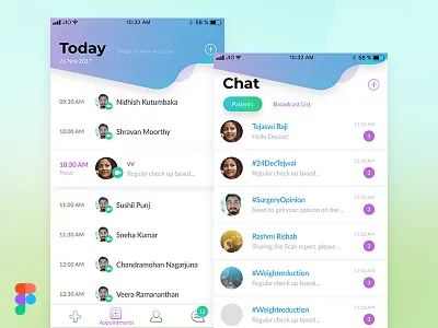 Health Tech Mobile App 5thingsinfigma appointments chat doctor figma health patient