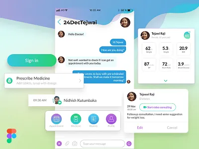 Figma - Component - Design System components designsystem figma health mobile app healthtech medical mobile app mobile app design