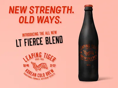 LT KCB Promo - Fierce Blend art direction badge branding busan coffee cold brew design korea logo packaging seoul tiger