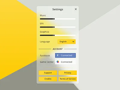 Daily UI #007 — Settings 007 dailyui game settings game ui settings