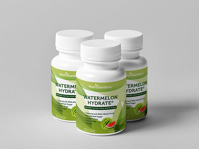 Watermellon Hydrate graphic design label label design packaging supplement label