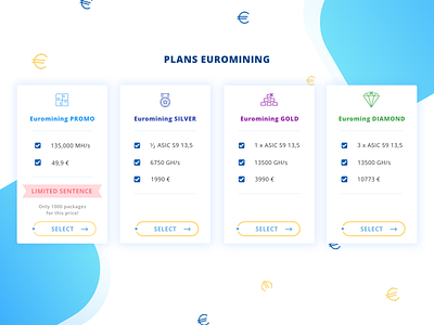 Plans pricing blockchain design ico interface mining plans pricing site ui ux web