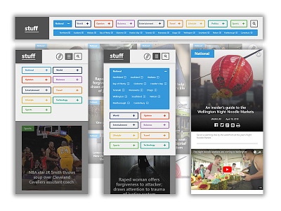 Navigation for Stuff Redesign design desktop filters mobile navigation