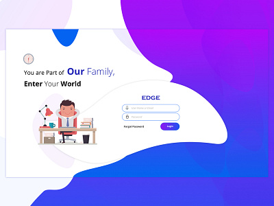 Login | Edge | Web login creative design flat design login ui ux web design web login web site