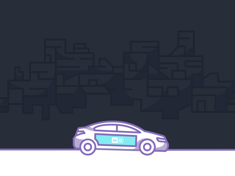 Mobile App Illustration Set advertising car deck driving illustration line presentation purple services vector