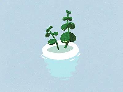 floating plant blue color design drawing graphic green illustration plant white