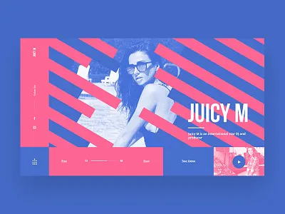 Juicy M Main Page Concept blue and pink candy concept design dj juicy m shot ui ux web web design web site
