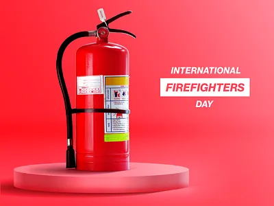 Firefighters Day ad illustration red retouch retouching social