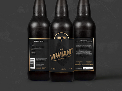 Spirifer Craft Beer beer bottle branding craft dark hop label logo print rock typography