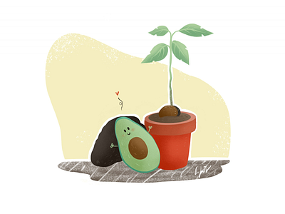 Happy Avocado applepencil avocado happyfruit illustration ipadpro procreate