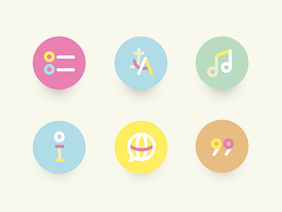 APP Icons colorful icons language minimal outline