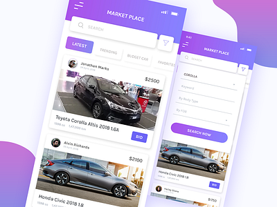 Car Market Place app car colors ios marketplace mobile