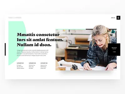 Corporate website - Pitch clean corporate fashion graduate oval serif white