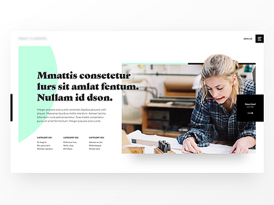 Corporate website - Pitch clean corporate fashion graduate oval serif white