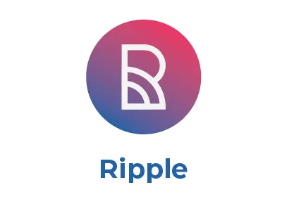 Ripple Letter Logo blue gradient letter lettermark logo mark pink type typography