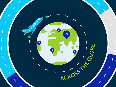 Across the Globe airplane flight globe illustration plane travel