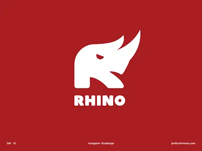 Daily Logo 10 - R + Rhino animal branding challenge daily dailylogo dailylogochallenge identity letter logo mark r rhino