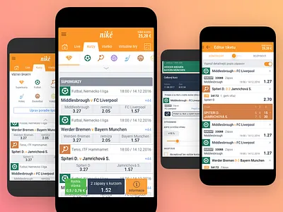 Niké button football grid mobile orange sports ui user experience user interface ux