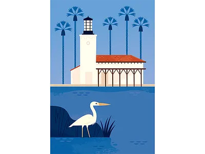 Echo Park animals architectural illustration architecture birds boating california illustration lake los angeles nature wetlands wildlife