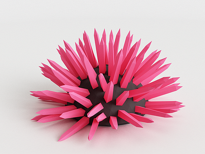 Sea Urchin 3d beach c4d character creature low poly urchin vr