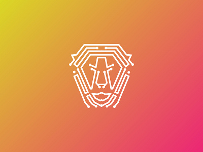 Lion Tech with Line Art animal brand design digital graphic icon lion logo strength symbol tech wild