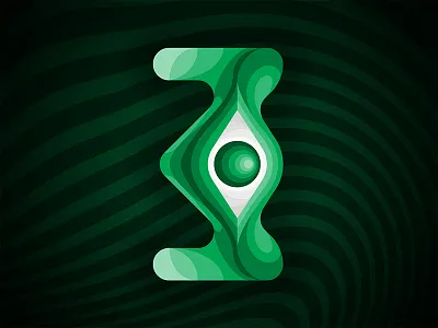 Third Eye 3 36daysoftype curve design eye gradient green number thirdeye three vector wave