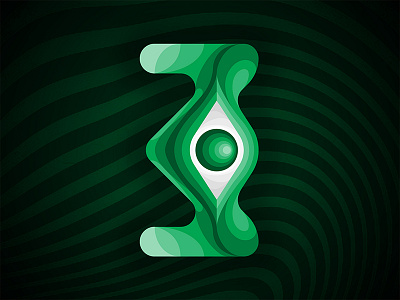 Third Eye 3 36daysoftype curve design eye gradient green number thirdeye three vector wave