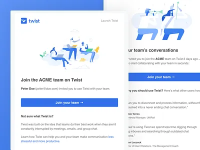 Twist Invitation Emails communication doist productivity teamwork todoist twist