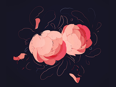 Peonies art design flower illustration image peony photoshop sketch visual