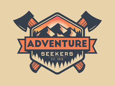 Adventure Seekers adventure badge camping logo outdoors