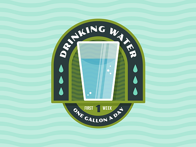 Badges | "Wellness Journey: Drinking Water No.1" badges branding color design fitness illustration shoes vector water wellness workout