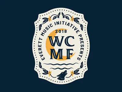 🌙🐺 Wild Coyote Music Festival badge country coyote folk moon music festival washington western