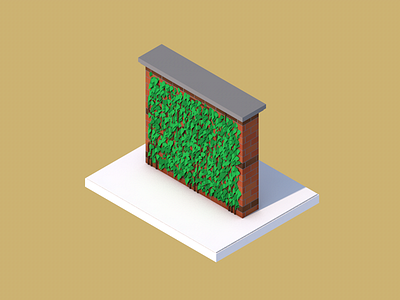 Ivy 3d cinema 4d city flat green isometric ivy model organic random texture wall