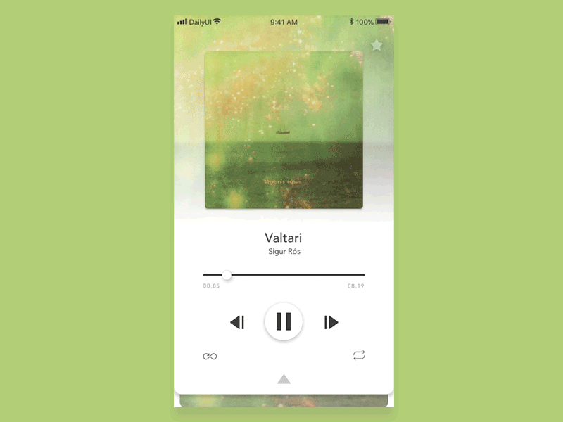 Daily UI #009-Music Player 009 animation daily dailyui gif ios music musicplayer player principle sketch ui