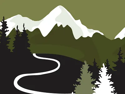 Mountains adventure contrast explore forest illustration landscape mountain nature retro vector woods