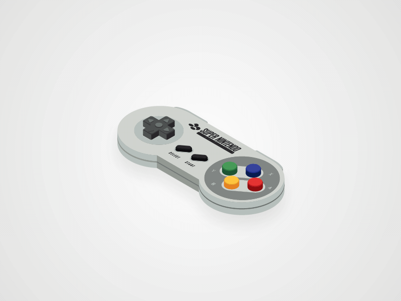 Isometric SNES Controller animated gif isometric nintendo snes