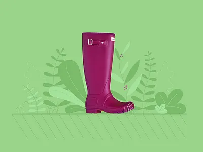 Botte animation design flower garden illustration shoes