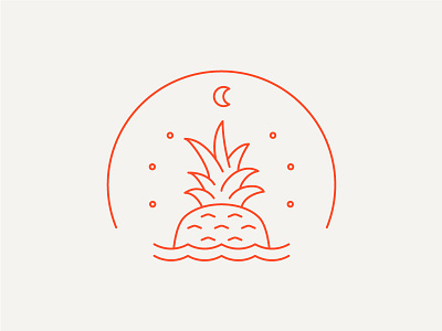 Summer Nights icon illustration logo pineapple summer