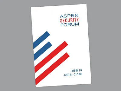 Aspen Security Forum 2018 event branding program cover security stripes