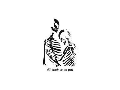 Till Death Do Us Part apparel branding logo minimal skull